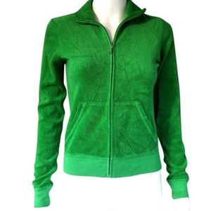 Juicy couture kelly green terry jacket size M